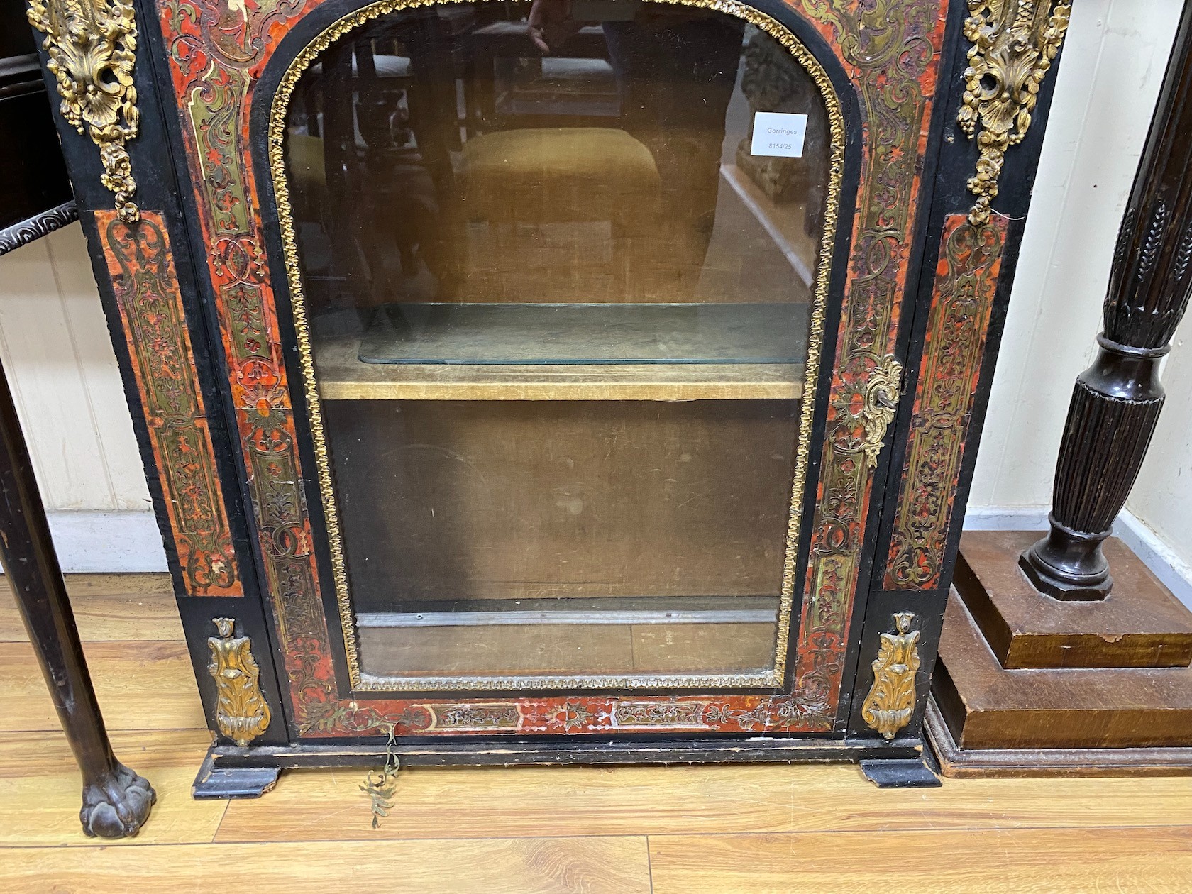 A 19th century French Boulle pier cabinet, with gilt metal mounts, width 80cm, depth 29cm, height 101cm